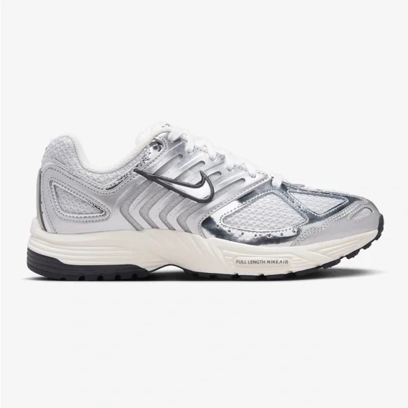 Nike Air Pegasus Metallic Silver and White Shoes - Picture 6 of 8